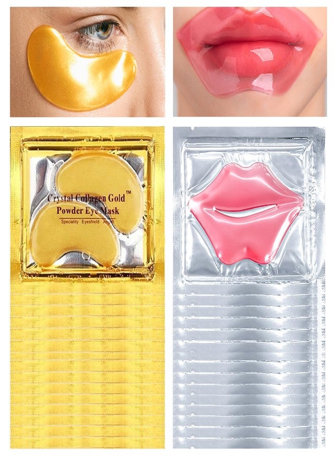 PERVALA 30PCS Lip Mask & Under Eye Mask, 24K Under Eye Patches for Puffy Eyes, Pink Lip Masks Skincare, Effectively Moisturizing the Skin, Reducing Fine Lines & Dark Circle - Image 1